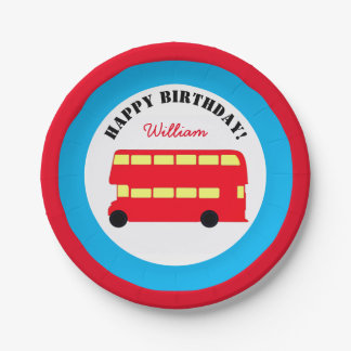 London Double Decker Bus, British Kids (Party) Paper Plate