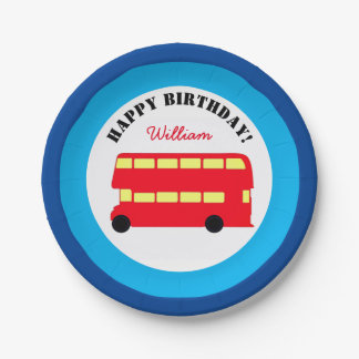 London Double Decker Bus, British Kids (Party) Paper Plate