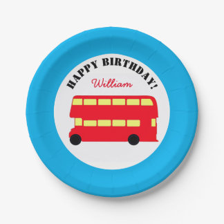 London Double Decker Bus, British Kids (Party) Paper Plate