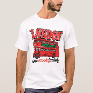 London Double-Decker Bus by Mudge Studios T-Shirt