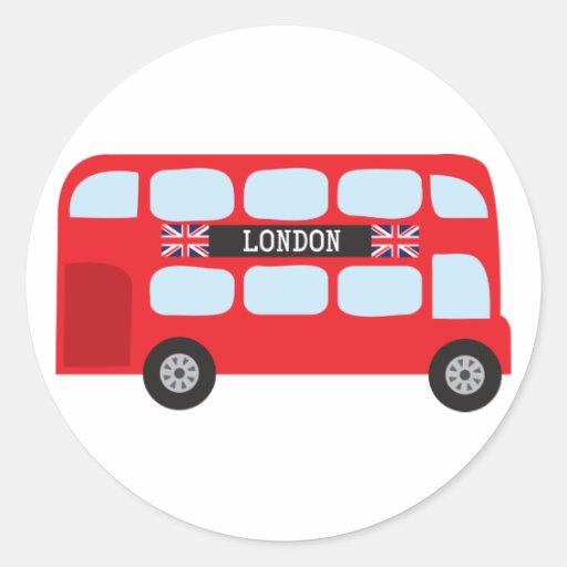 Image of London double-decker bus Classic Round Sticker