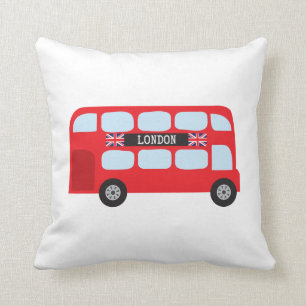 London double-decker bus cushion