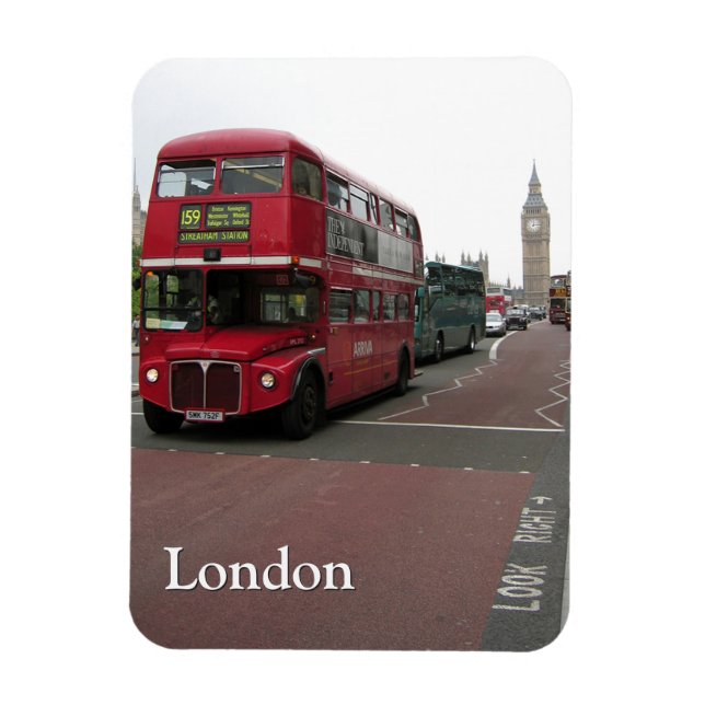 London Double-decker Bus Customised Magnet (Vertical)