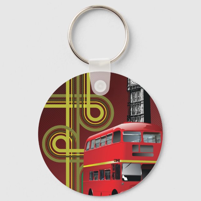 London Double Decker Bus Keychain (Front)