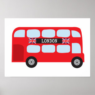 London double-decker bus poster