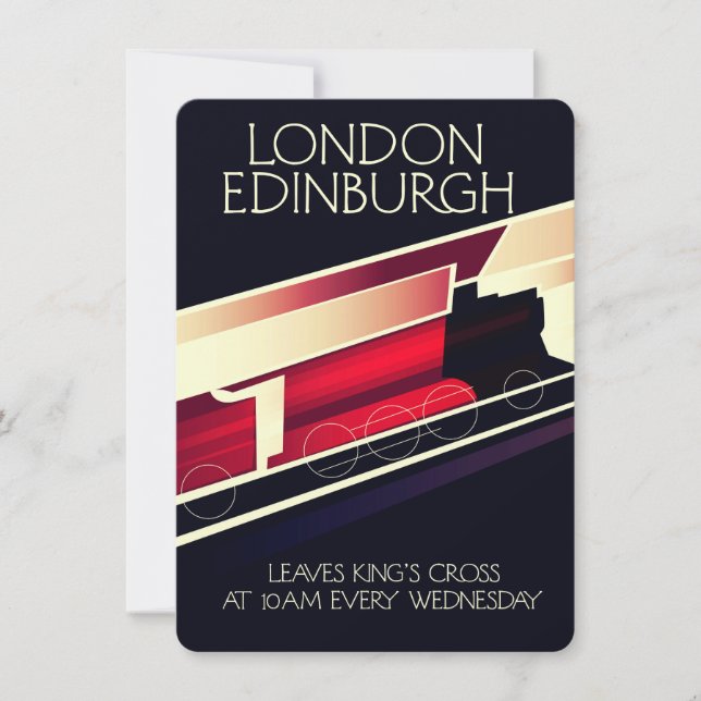 London Edinburgh Locomotive vintage style poster (Front)