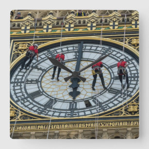 London Elizabeth Tower cleaners square wall clock