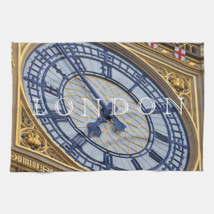 London Elizabeth Tower clock view tea towel
