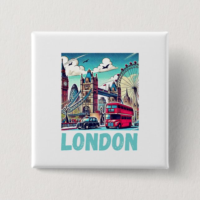 London embroider 15 cm square badge (Front)