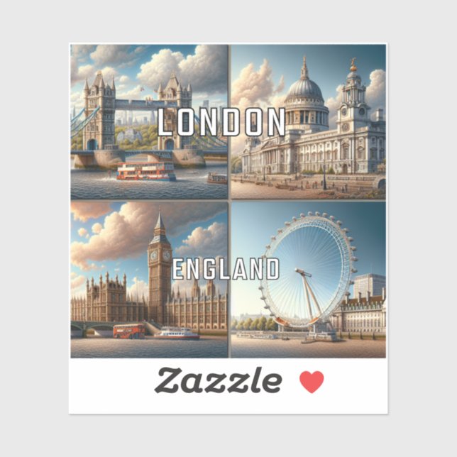 London England 3 Inch Vinyl Sticker (Sheet)