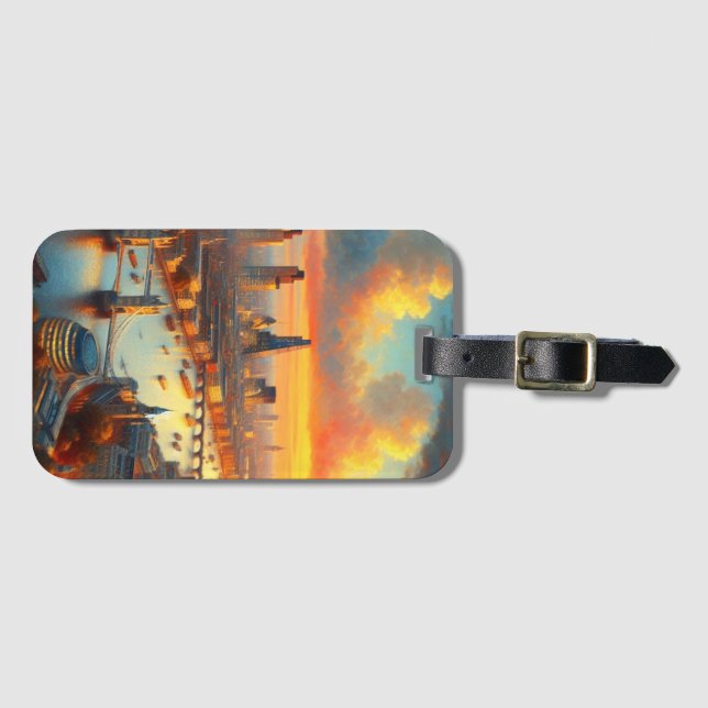 London England Art in style of Edouard Leon Cortes Luggage Tag (Front Horizontal)