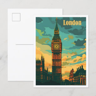 London England Art Vintage Travel Postcard