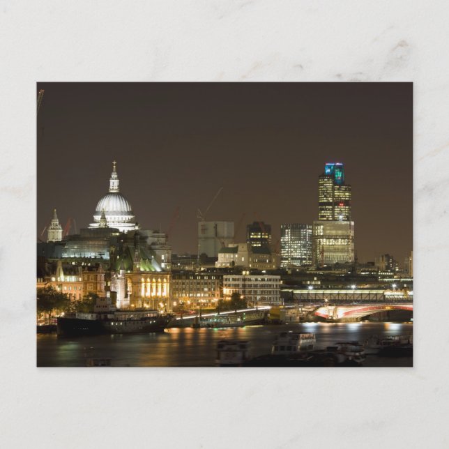 London, England at Night Postcard (Front)