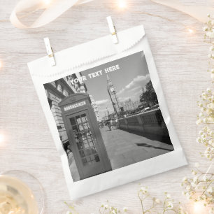 London England Big Ben Vintage Black and white Favour Bags