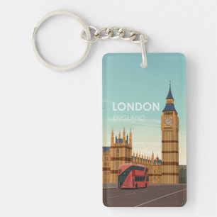 London England Big Ben Vintage Travel Keychain
