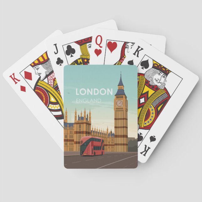 London England Big Ben Vintage Travel Playing Cards (Back)