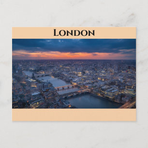 London England City Skyline at Sunset Travel Photo Postcard