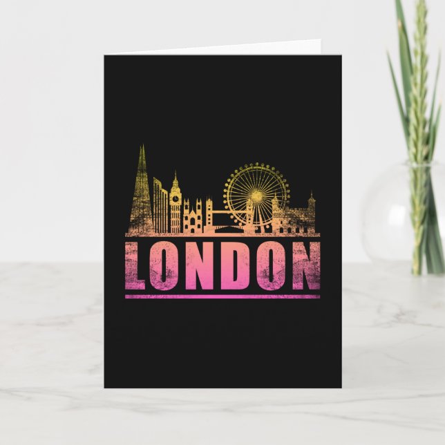 London England City Skyline Cityscape Funny Gift Card (Front)