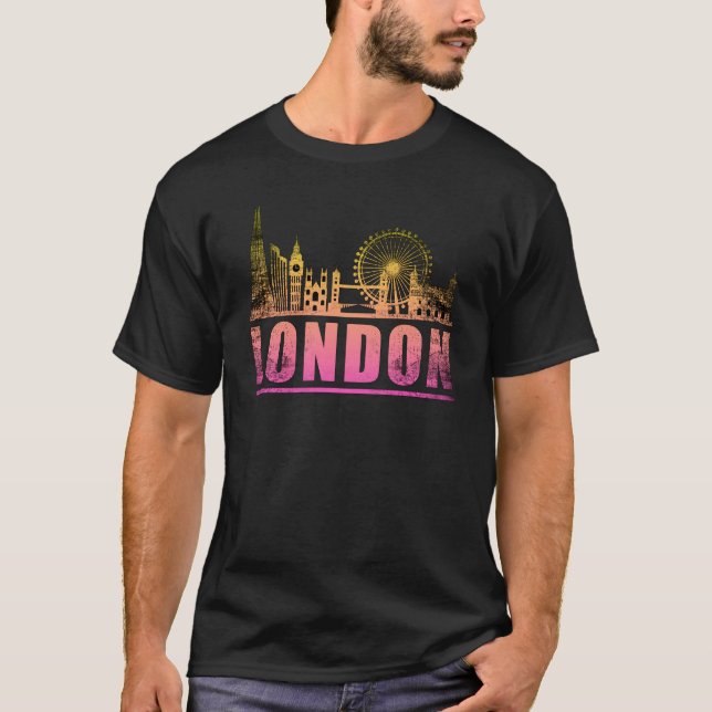London England City Skyline Cityscape Funny Gift T-Shirt (Front)