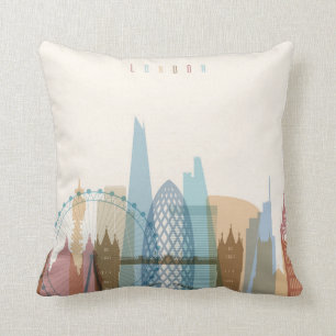 London, England   City Skyline Cushion