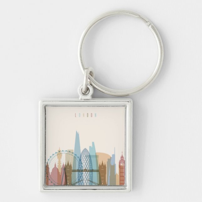 London, England | City Skyline Key Ring (Front)