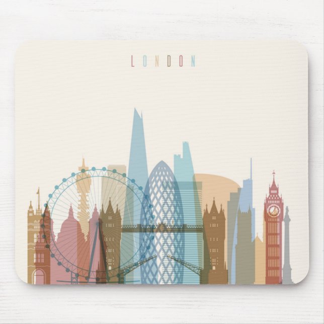 London, England | City Skyline Mouse Mat (Front)