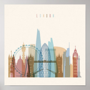 London, England City Skyline Poster