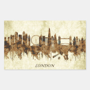 London England Cityscape Rectangular Sticker