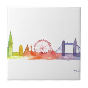 London England colourful rainbow modern Tile