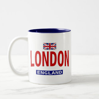 London England flag and phrase Two-Tone Coffee Mug