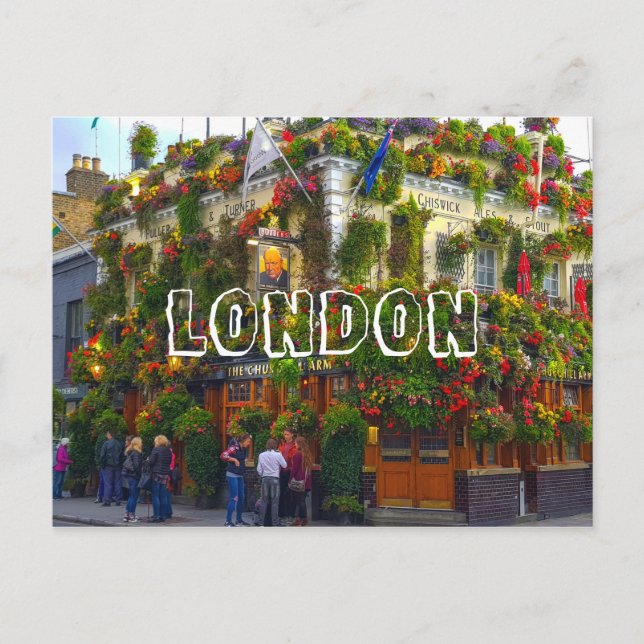 London England Great Britain Churchill Arms Postcard (Front)