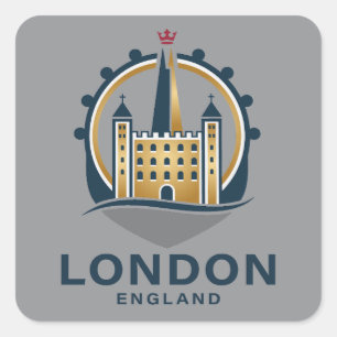 London England Great Britain Square Sticker
