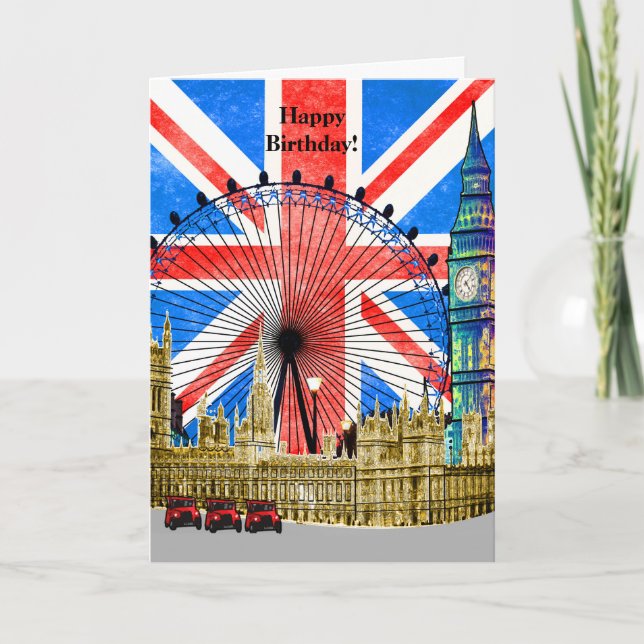 London England Happy Birthday Card (Front)