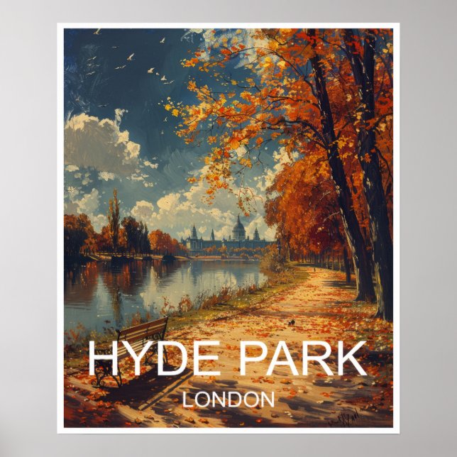 London England Hyde Park Travel Poster (Front)
