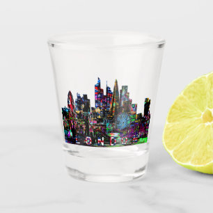 London, England in graffiti Shot Glass