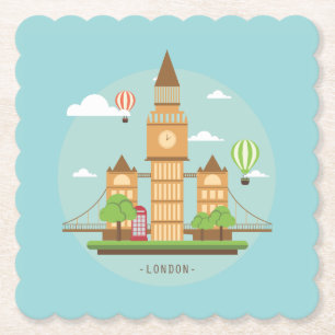 London England Landmarks Drink Coasters