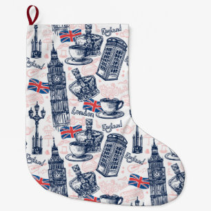 London, England Large Christmas Stocking