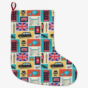 London, England Large Christmas Stocking