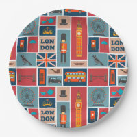 London, England Paper Plate