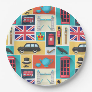 London, England Paper Plate