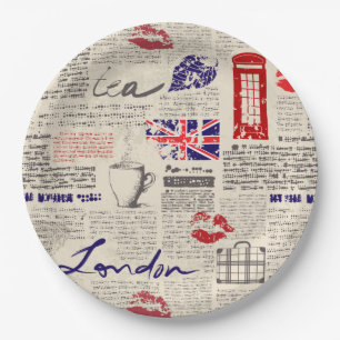 London, England Paper Plate