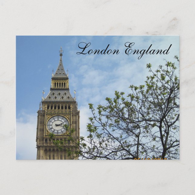 London England Parliament Clock Tower Big Ben Postcard (Front)