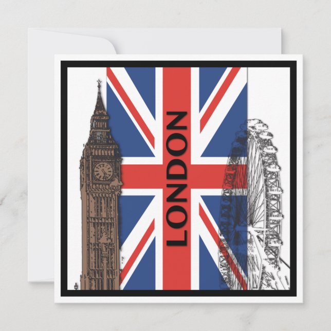 London, England party invitations (Front)