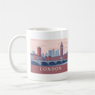 London England Pastel Travel Design Coffee Mug