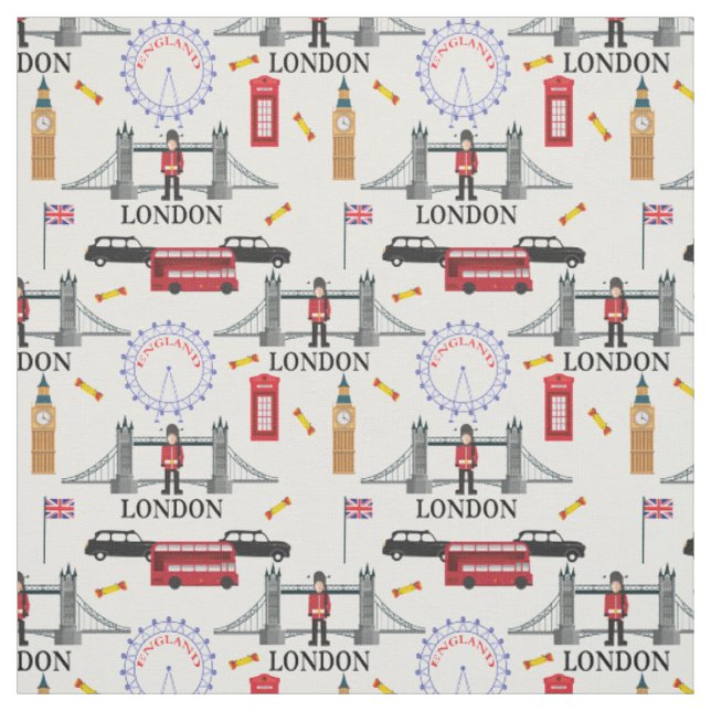 London England Queens Guard English Pattern Fabric (Swatch)
