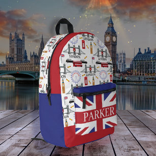 London England Queens Guard English Pattern Printed Backpack