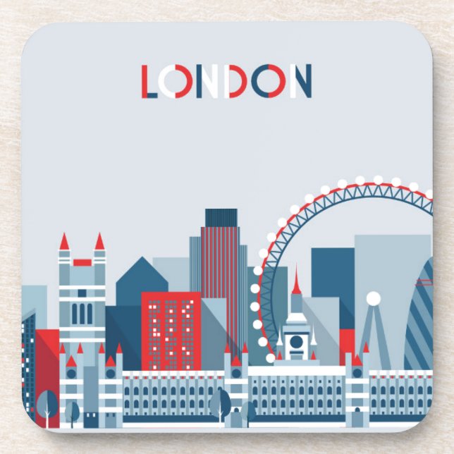 London, England | Red, White and Blue Skyline Coaster (Front)
