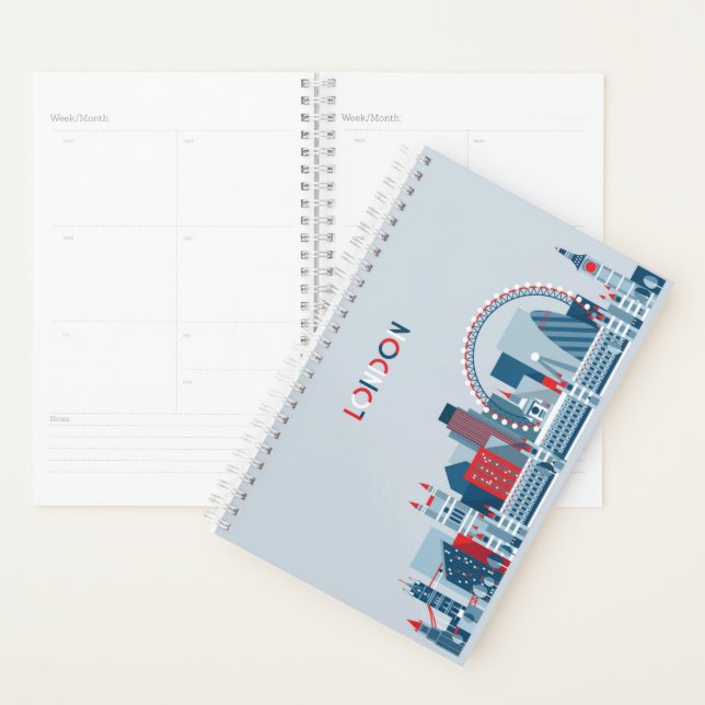 London, England | Red, White and Blue Skyline Planner (Display)