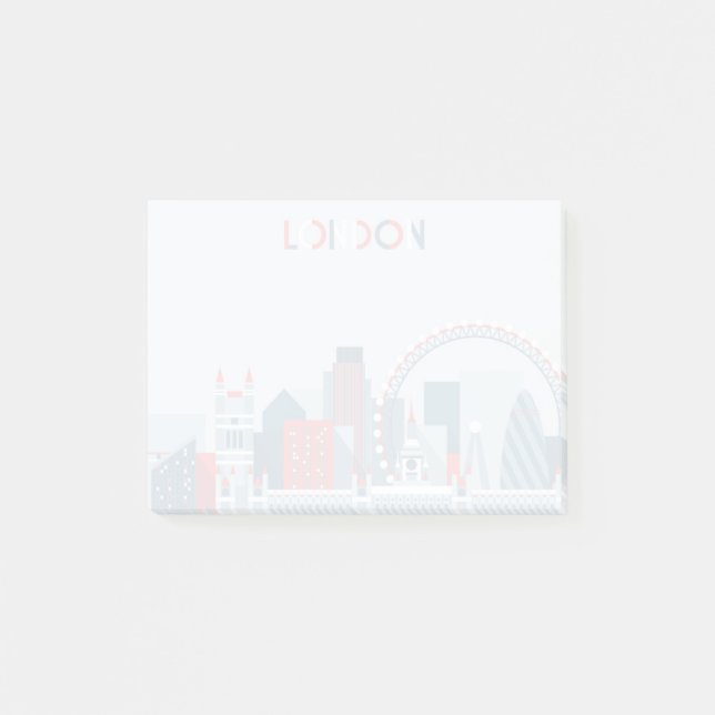 London, England | Red, White and Blue Skyline Post-it Notes (Front)
