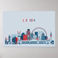 London, England | Red, White and Blue Skyline